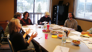 Steering committee meeting at the Truckee River Watershed Council offices. Photo: Pat Davison